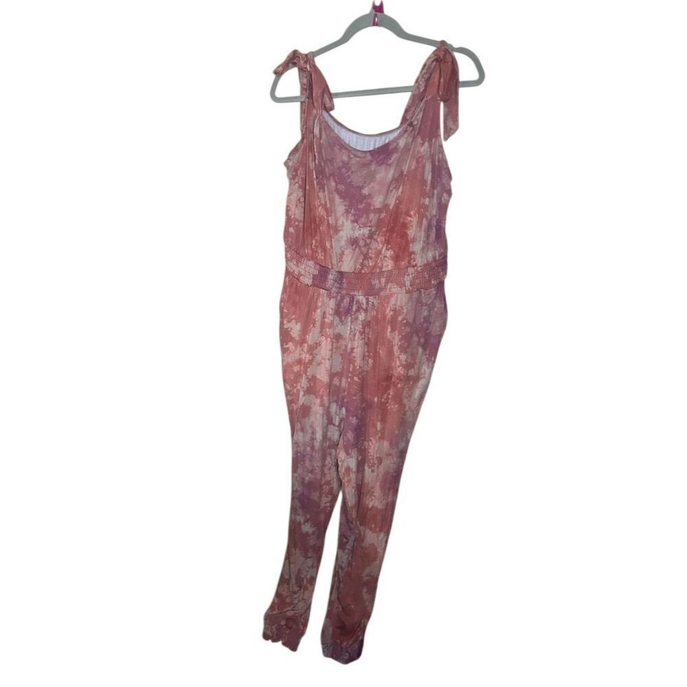 Torrid Women's 2XL Pink Tie-Dye Jumpsuit Adjustable Straps Plus Size